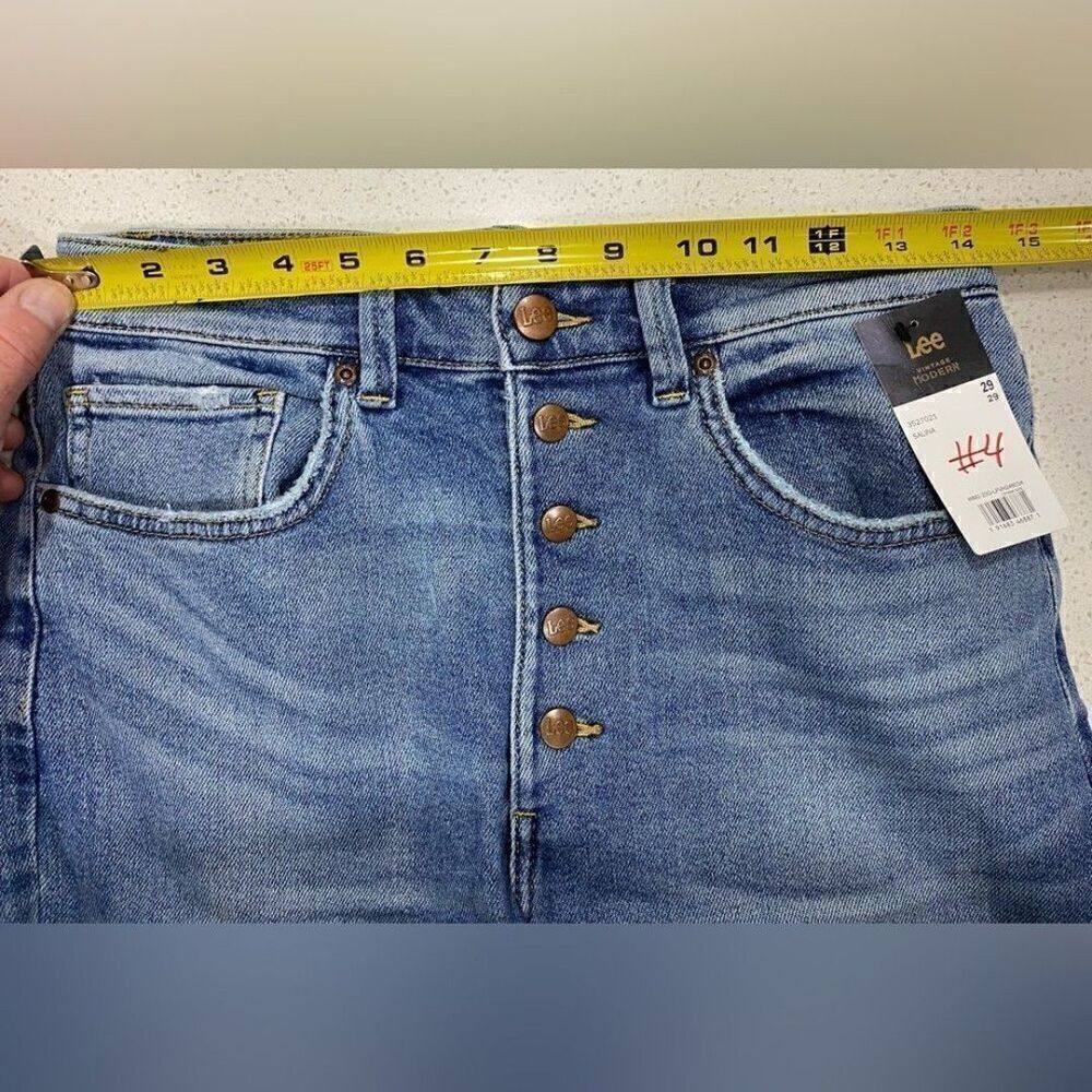 Lee Vintage Modern High Rise Flare Jeans 29x33 NWT Stretch Distressed Denim - Picture 9 of 12